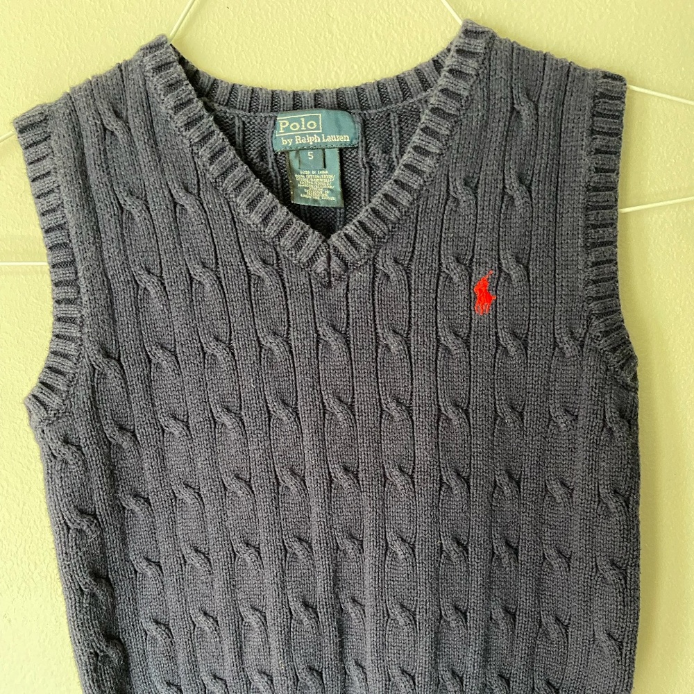Polo by Ralph Lauren blue sweater vest, size 5